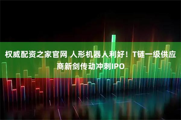 权威配资之家官网 人形机器人利好！T链一级供应商新剑传动冲刺IPO