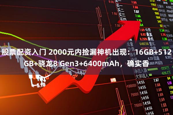 股票配资入门 2000元内捡漏神机出现：16GB+512GB+骁龙8 Gen3+6400mAh，确实香